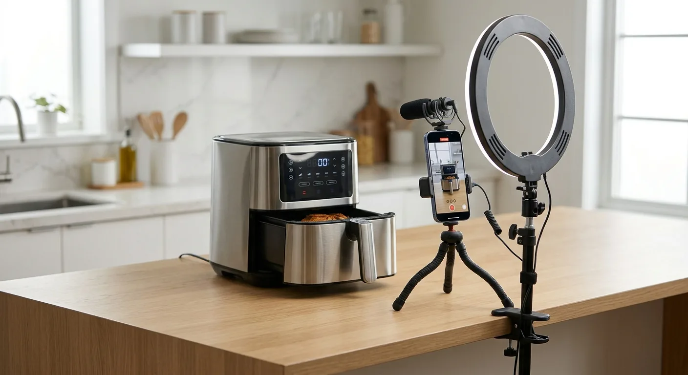 Home creators produce retainer content with consistent lighting and setup, improving quality over repeat cycles